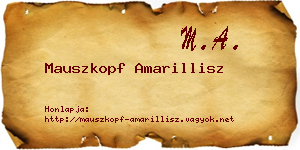 Mauszkopf Amarillisz névjegykártya
